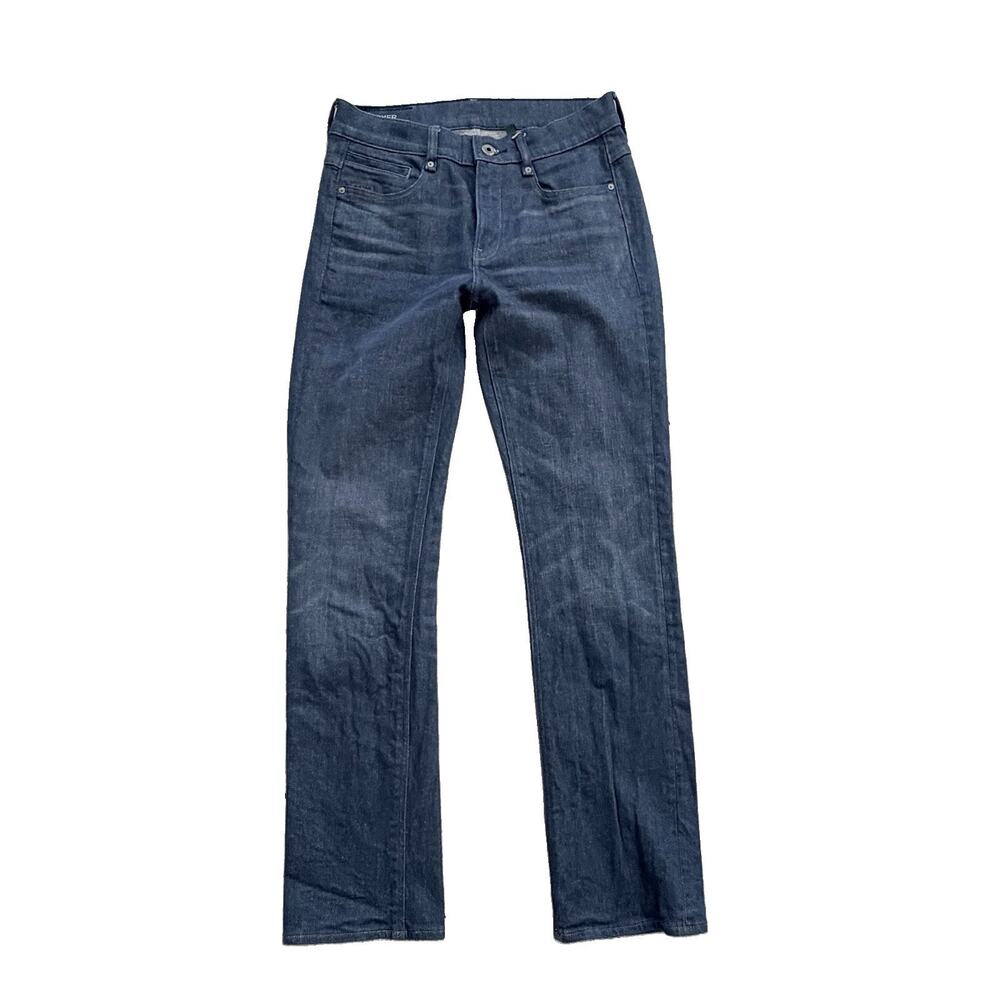 G-Raw Womens Noxer Dark Wash Straight Jeans Zip Detail Stretch Denim 27 x 30